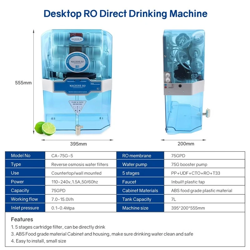 75gpd 100gpd 6 Stage RO Water Purifier 75gpd 100gpd 6 Stage RO Water Purifier